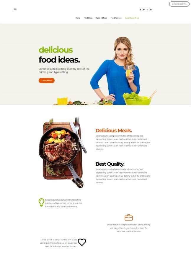 健康营养美食宣传网站HTML5模板 - 项目资源网