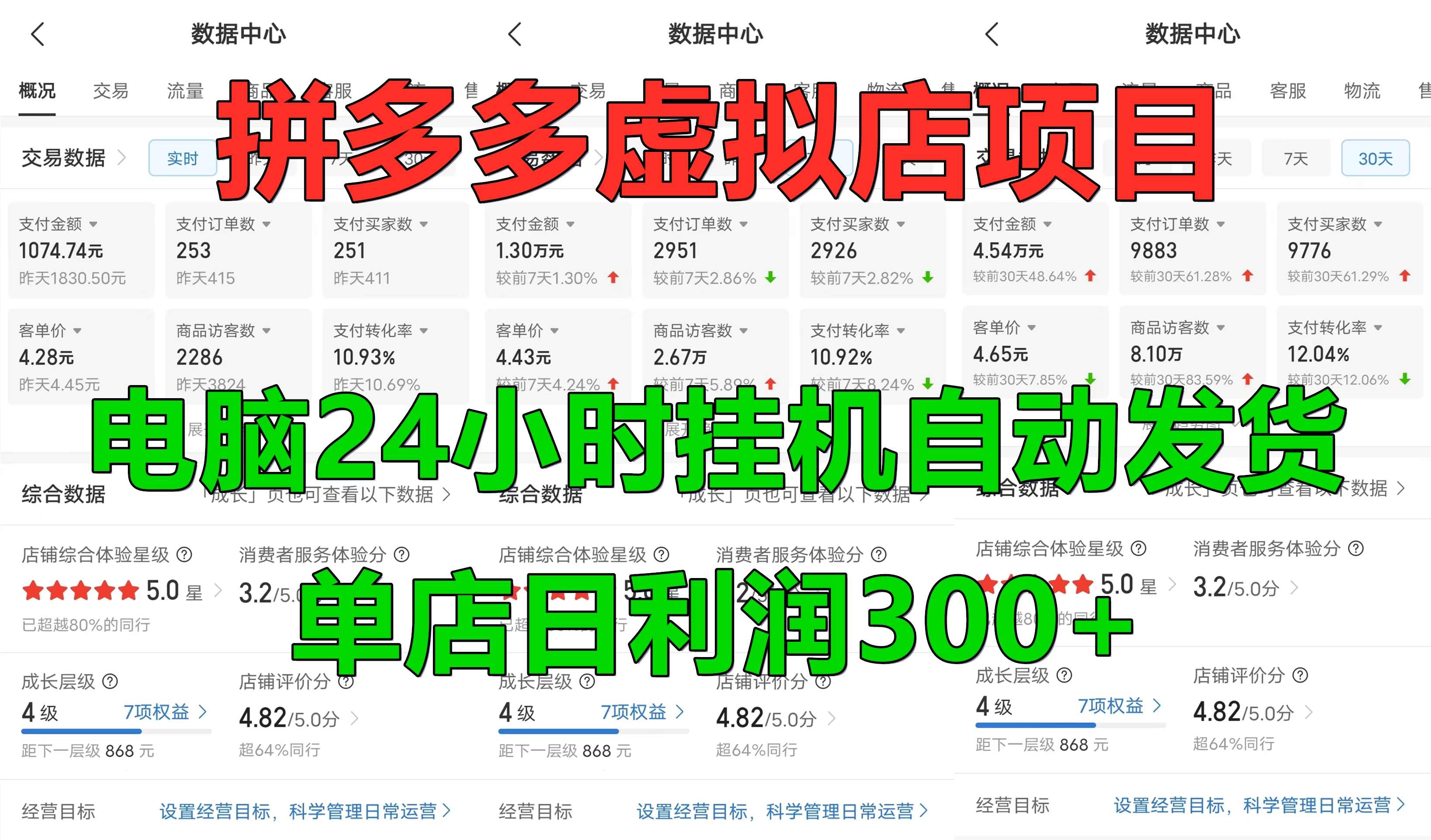 拼多多虚拟店项目，电脑挂机自动发货 - 项目资源网