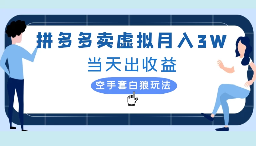 拼多多虚拟项目，单人月入3W+，实操落地项目 - 项目资源网