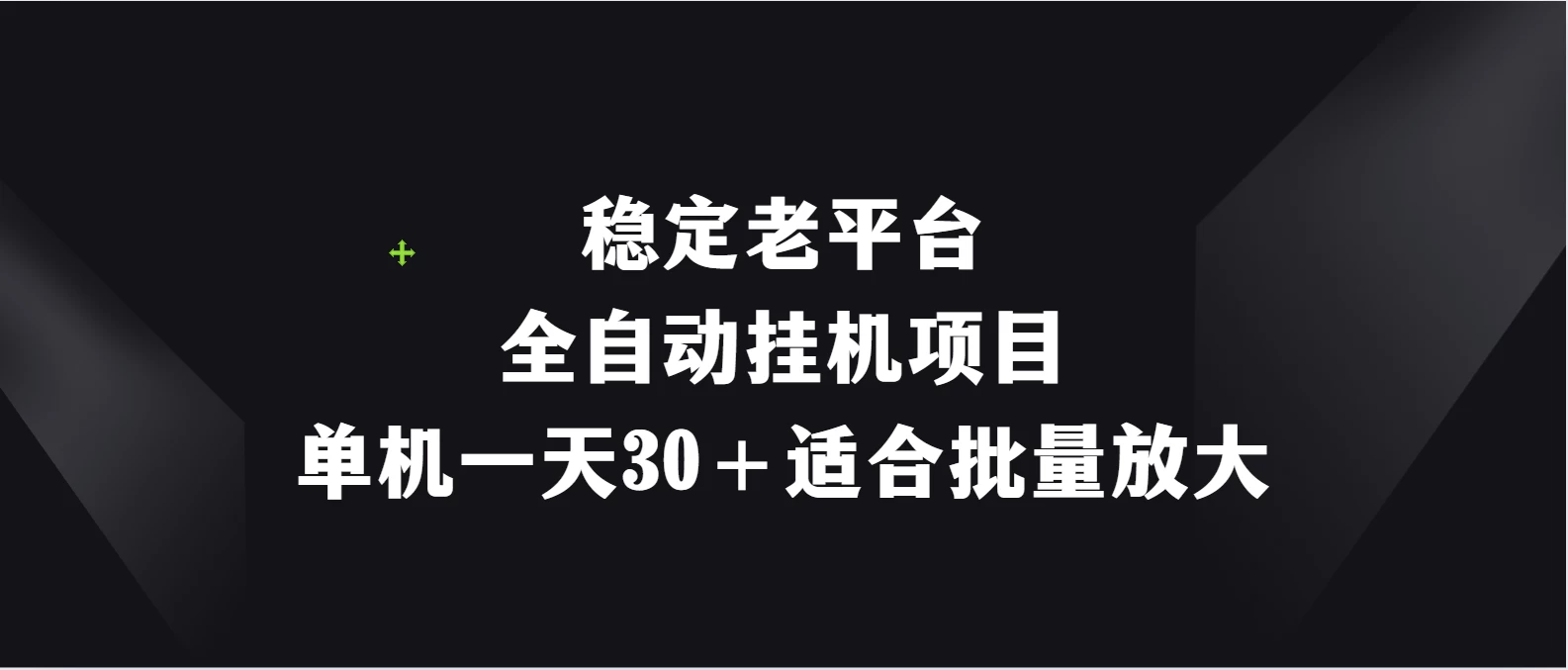 稳定老平台，全自动挂机项目，单机一天30＋适合批量放大 - 项目资源网