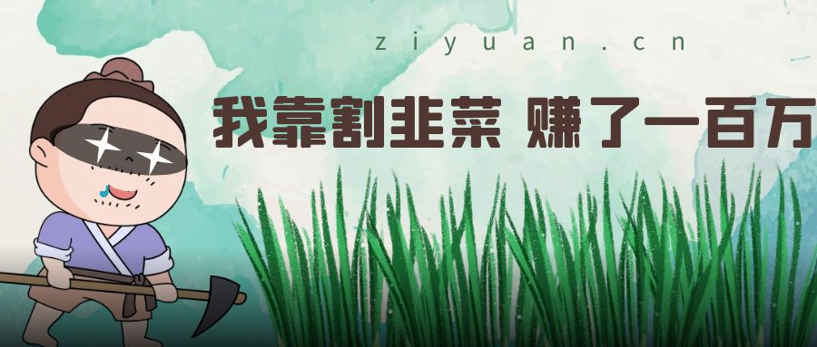 我靠割韭菜 赚了一百万 - 项目资源网