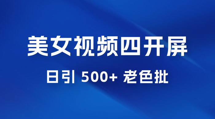 抖音美女视频四开屏玩法：发一个爆一个，日引 500+ 老色批 - 项目资源网