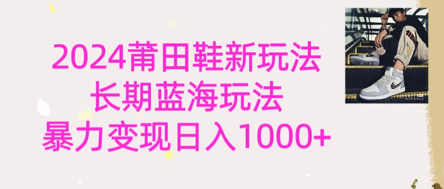 2024首次公开新玩法，长期蓝海赛道，暴力变现日入1000＋ - 项目资源网