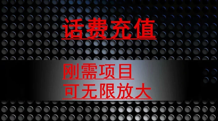 最新蓝海项目，刚需赛道，95 折充话费月入 5 位数 - 项目资源网
